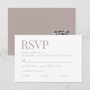 Natürliche Creme Scan Qr Code Wahl Hochzeit RSVP Karte