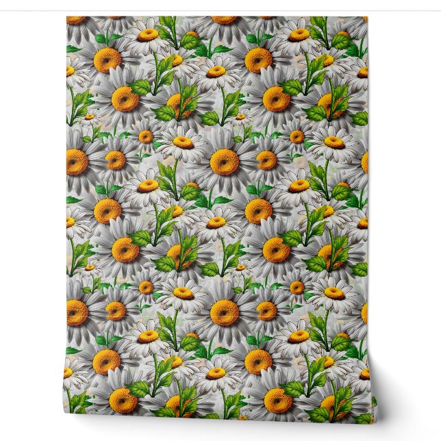 Natürliche Daisy-Blume Tapete (Abrollen)