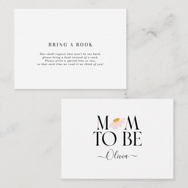 natürliche Dusche mit Blumen und Babydusche bringe Mitteilungskarte (Vorne/Hinten)