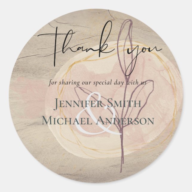 Natürliche Erde Rustikales Waldland-Blätter Runder Aufkleber (Vorderseite)