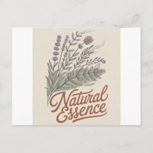 Natürliche Essenz Vintage Botanische Wildblume Postkarte