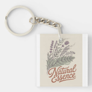 Natürliche Essenz Vintage Botanische Wildblume Schlüsselanhänger