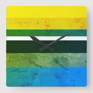 Natürliche Farben Vertraute horizontale Rechtecke Quadratische Wanduhr