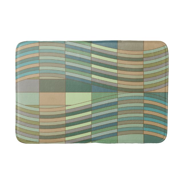 Natürliche Farben Wavy Rectangle Badematte (Vorderseite)