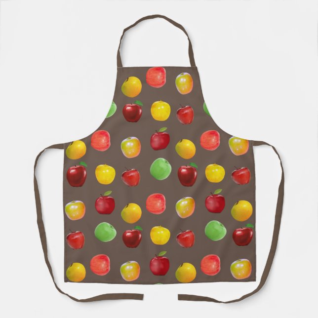 Natürliche farbenfrohe Äpfel auf Brown Schürze (Vorderseite)