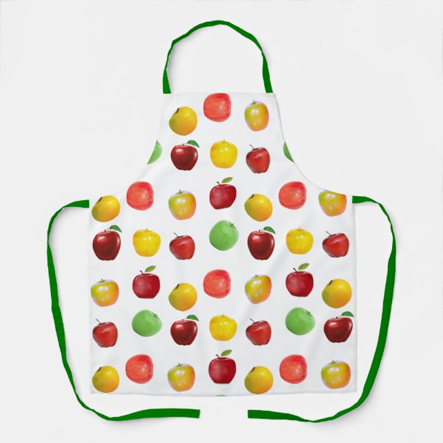 Natürliche farbenfrohe Äpfel auf Weiß Schürze (Vorderseite)