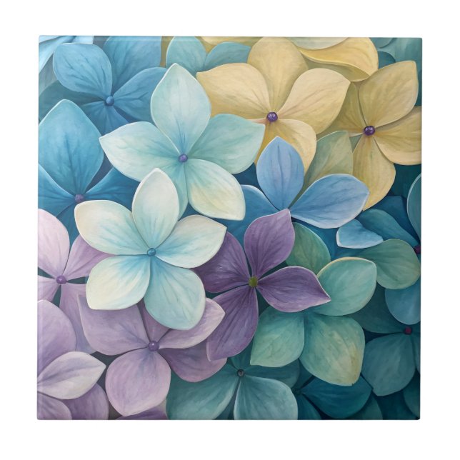 Natürliche farbenfrohe Blumen  Fliese (Vorderseite)