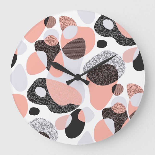 Natürliche Formen: Geometrische Nahtlose Textur. Große Wanduhr (Vorderseite)
