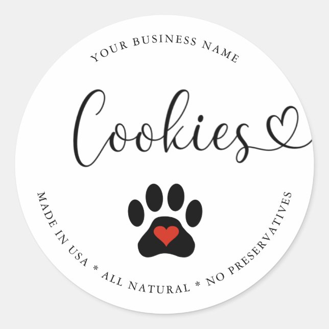 Natürliche Gourmet-Dog-Cookies Runder Aufkleber (Vorderseite)