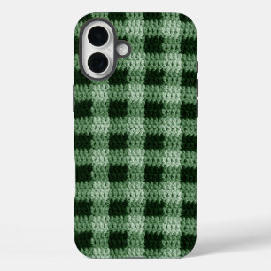 Natürliche grüne Karierte Kunsthandwerkskreuze iPhone 16 Plus Hülle