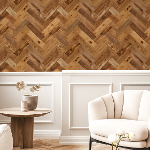 Natürliche Holz-Herringbone Tapete