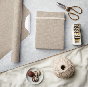 Natürliche Leinenstruktur Stoff Geschenkpapier