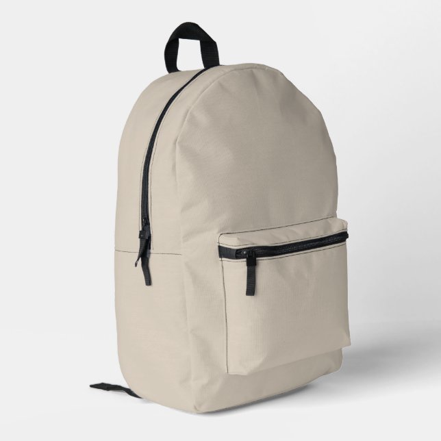 Natürliche Linde Farbe Bedruckter Rucksack (Rückseitige Ecke links)