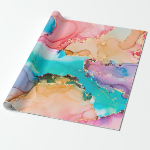 Natürliche Luxus-Abstraktkunst Fluid Art Malerei i Geschenkpapier