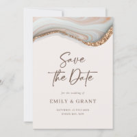 Natürliche Marmorhalde Save the Date Einladung