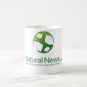 Natürliche Nachrichten-Logo-Kaffeetasse (Grün) Tasse