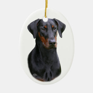 Natürliche Ohrverzierung schwarzen Dobermann Keramik Ornament
