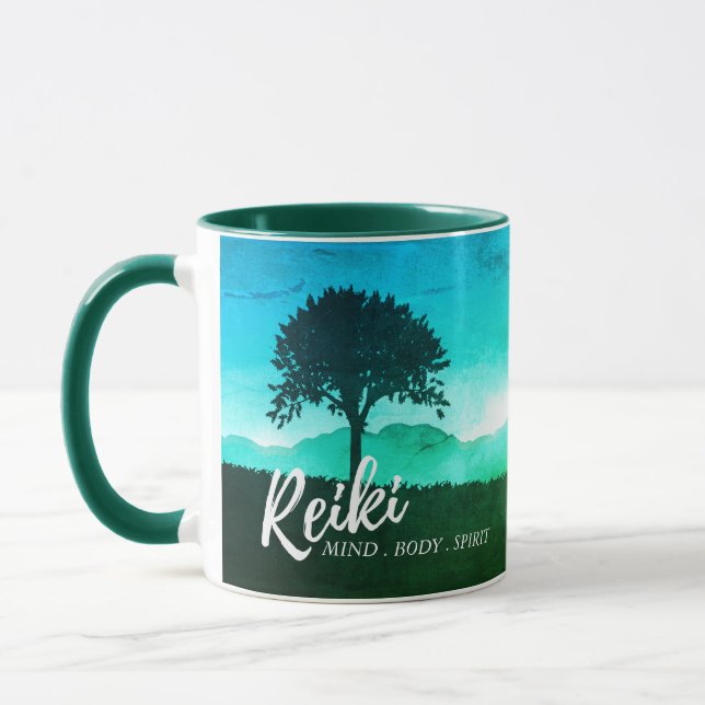 Natürliche Reiki Master Yoga Meditor Tasse (Links)