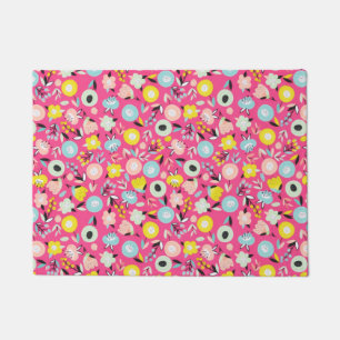 Natürliche Rosa Frühlingsfarbe Wildblume Fußmatte