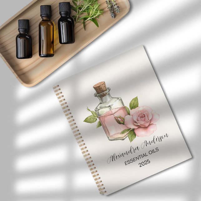 Natürliche Rose Essenzielle Öle Wasserfarben Planer (Natural Rose Essential Oils Watercolor Floral Planner)