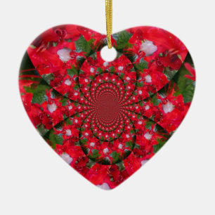 Natürliche Rote Blume Weiße Feder Kaleidoskop Kuns Keramik Ornament