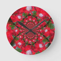 Natürliche Rote Blume Weiße Feder Kaleidoskop Kuns