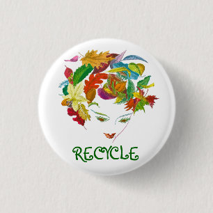 Natürliche Schönheit ~ Button Recycle Blätter Natu