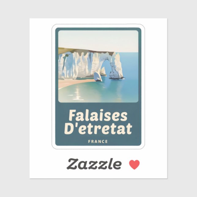 Natürliche Schönheit der Falaises D'etretat-Frankr Aufkleber (Blatt)