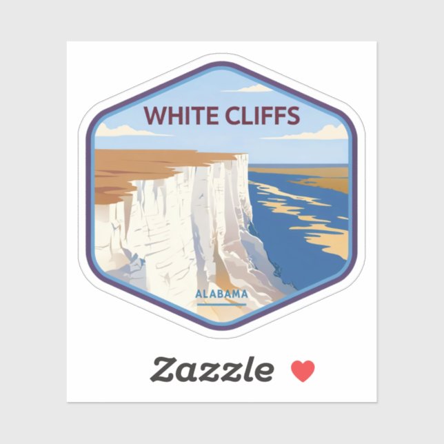 Natürliche Schönheit der weißen Klippen von Epes-A Aufkleber (Blatt)