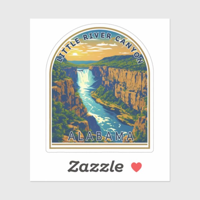 Natürliche Schönheit des Little River Canyon-Alaba Aufkleber (Blatt)