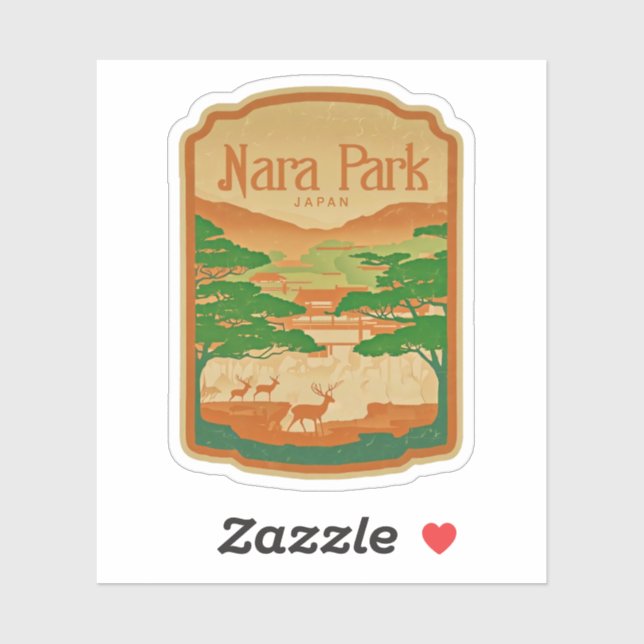 Natürliche Schönheit des Nara Park-Japan Aufkleber (Blatt)