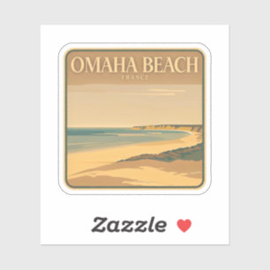 Natürliche Schönheit des Omaha Beach-Frankreich Aufkleber