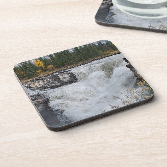 Natürliche Schönheit, kanadische Athabasca-Fälle Getränkeuntersetzer (Linke Seite)