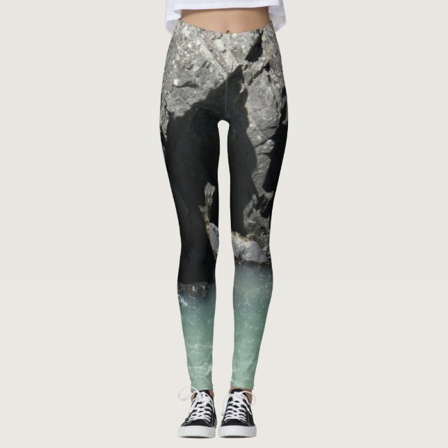 Natürliche Schönheit Pale Green River Granite Legg Leggings (Vorderseite)
