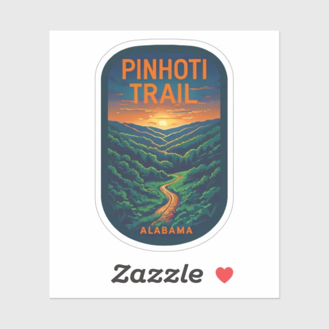 Natürliche Schönheit von Pinhoti-Alabama Aufkleber (Blatt)