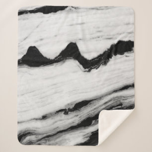 natürliche, schwarz-weiße Marmorstruktur, luxuriös Sherpadecke