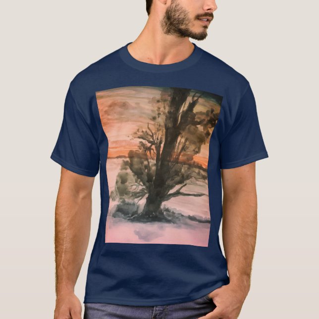 Natürliche Sonnenuntergangslandschaft T-Shirt (Vorderseite)