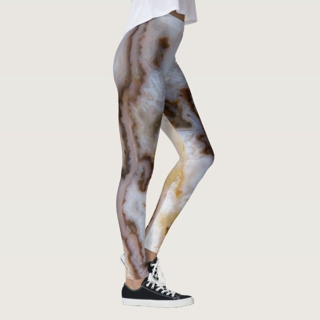 Natürliche Spitzen Agate Stone Authentische Farben Leggings (Rechts)