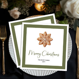 Natürliche Stil-Weihnachtsplätzchen-Familienname-S Serviette