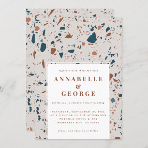 Natürliche Terrazzo Typografie Moderne Hochzeit an Ankündigung