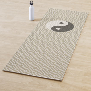 Natürliche Textur Yin Yang Boho Style Yogamatte