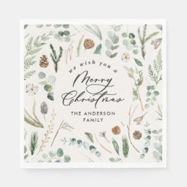 Natürliche Weihnachten minimalistisch botanisch Serviette