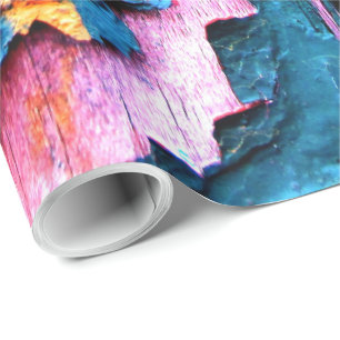Natürliche Wettereffekte Alte Bretter 3D Textur-Op Geschenkpapier