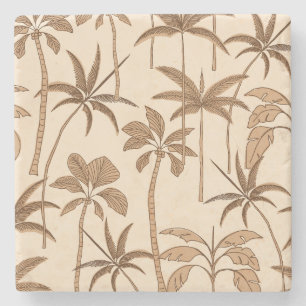 Natürlicher Anker: Botanischer Palm-Absorber Warm Steinuntersetzer