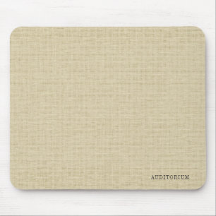 Natürlicher Beige Leinenstoff mit grauer Typografi Mousepad