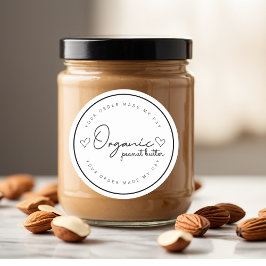 "Natürlicher Bio Nut-Butter-Aufkleber | Custom Runder Aufkleber