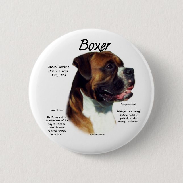Natürlicher farbiger Boxer trifft die Rasse Button (Vorderseite)
