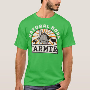 Natürlicher Geborener Bauer Funny Bauern Retro T-Shirt