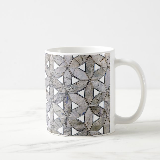 Natürlicher grauer Stein Mosaikmuster Blume des Le Kaffeetasse (Rechts)
