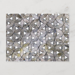 Natürlicher grauer Stein Mosaikmuster Blume des Le Postkarte
